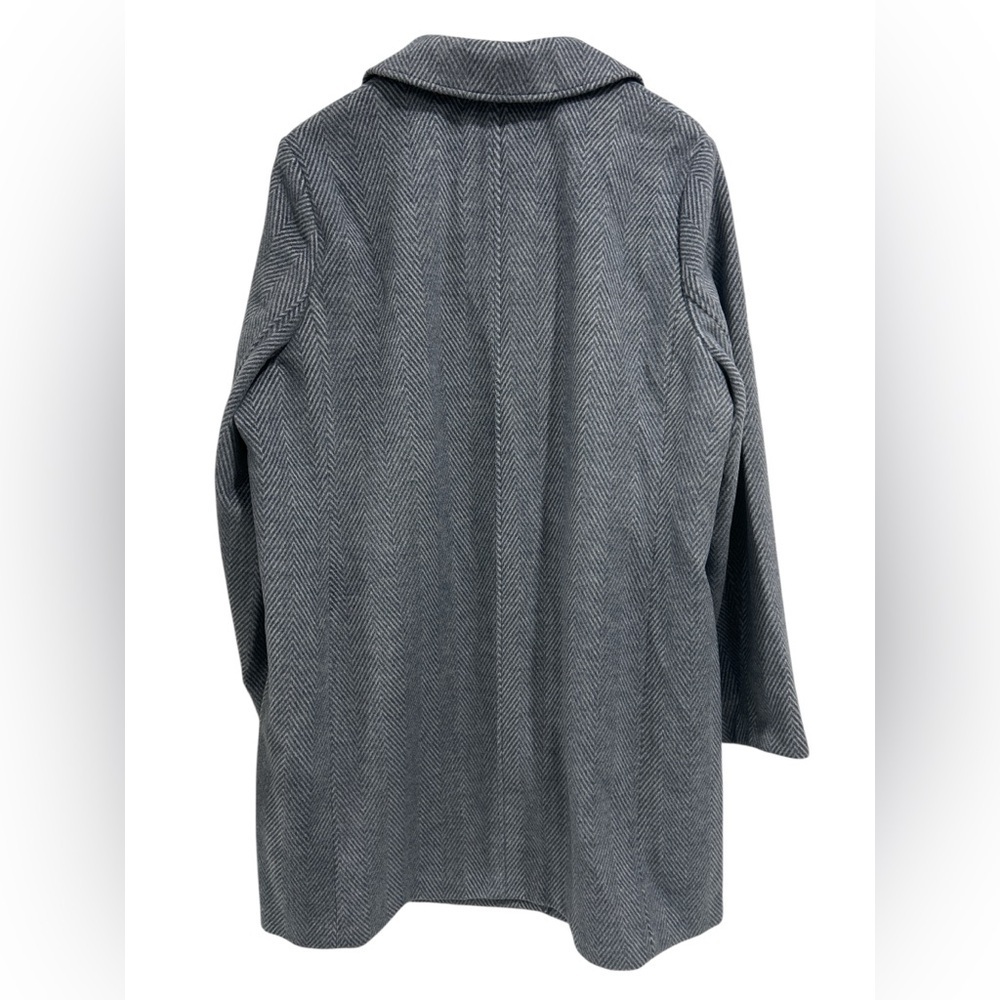 NWT J. Crew Plus Herringbone Topcoat in Hazy Chevron Shades of Gray - Size 18 - Picture 3 of 11